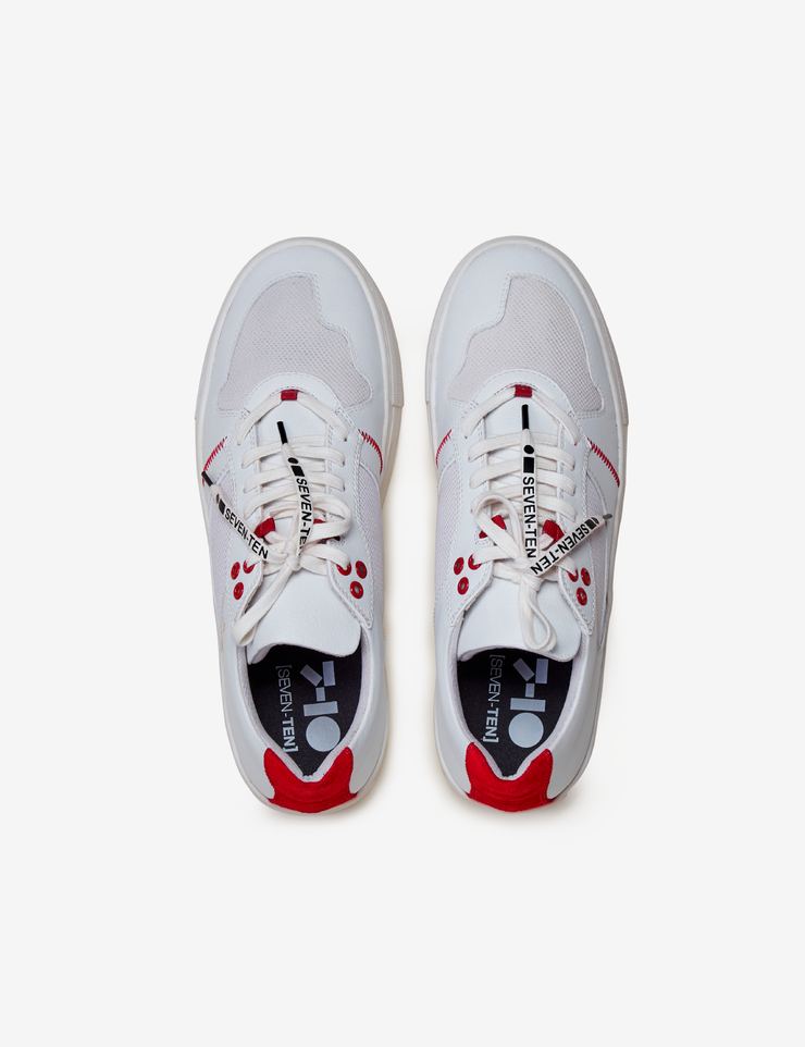 White Red Low-Top Sneakers Men