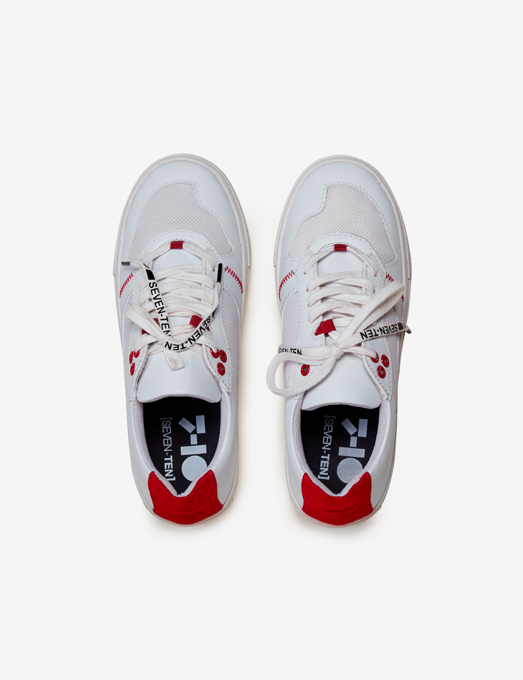 White Red Low-Top Sneakers Women