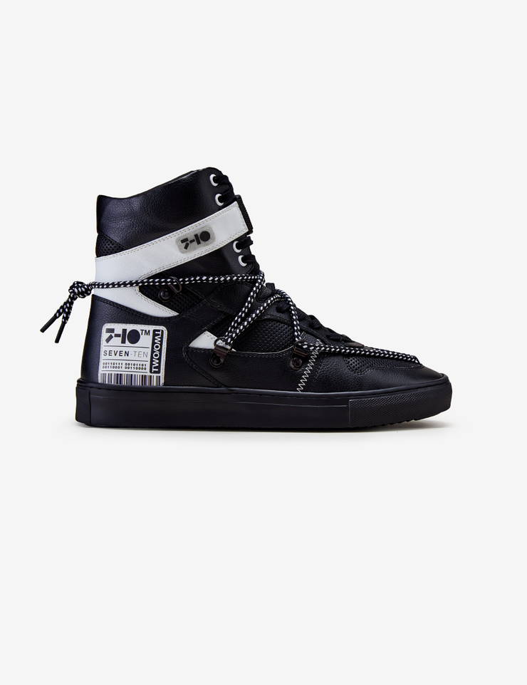 Black Graphic High-Top Sneaker Men