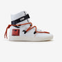 209 White Orange Graphic High-Top Sneaker