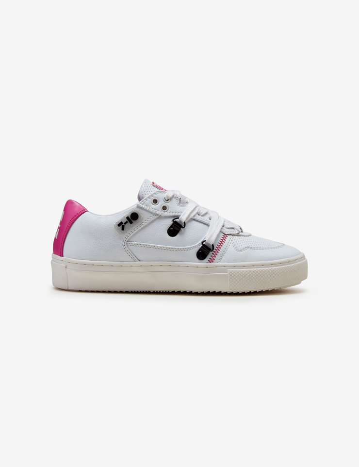 White Pink Graphic Low-Top Sneaker Women