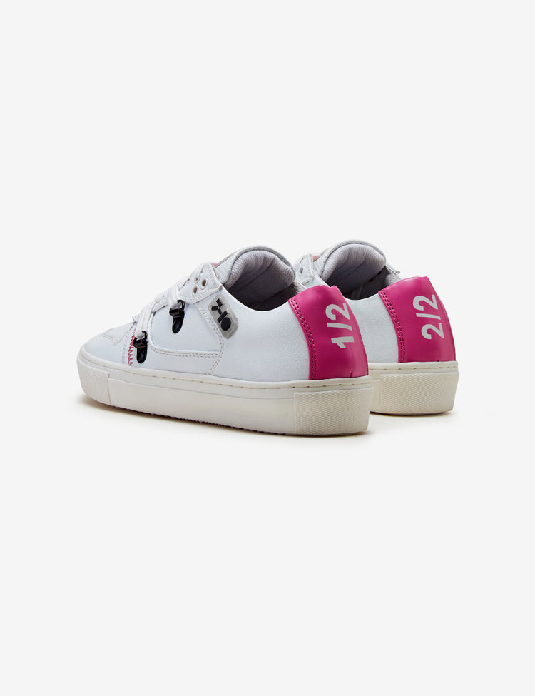 White Pink Graphic Low-Top Sneaker Women