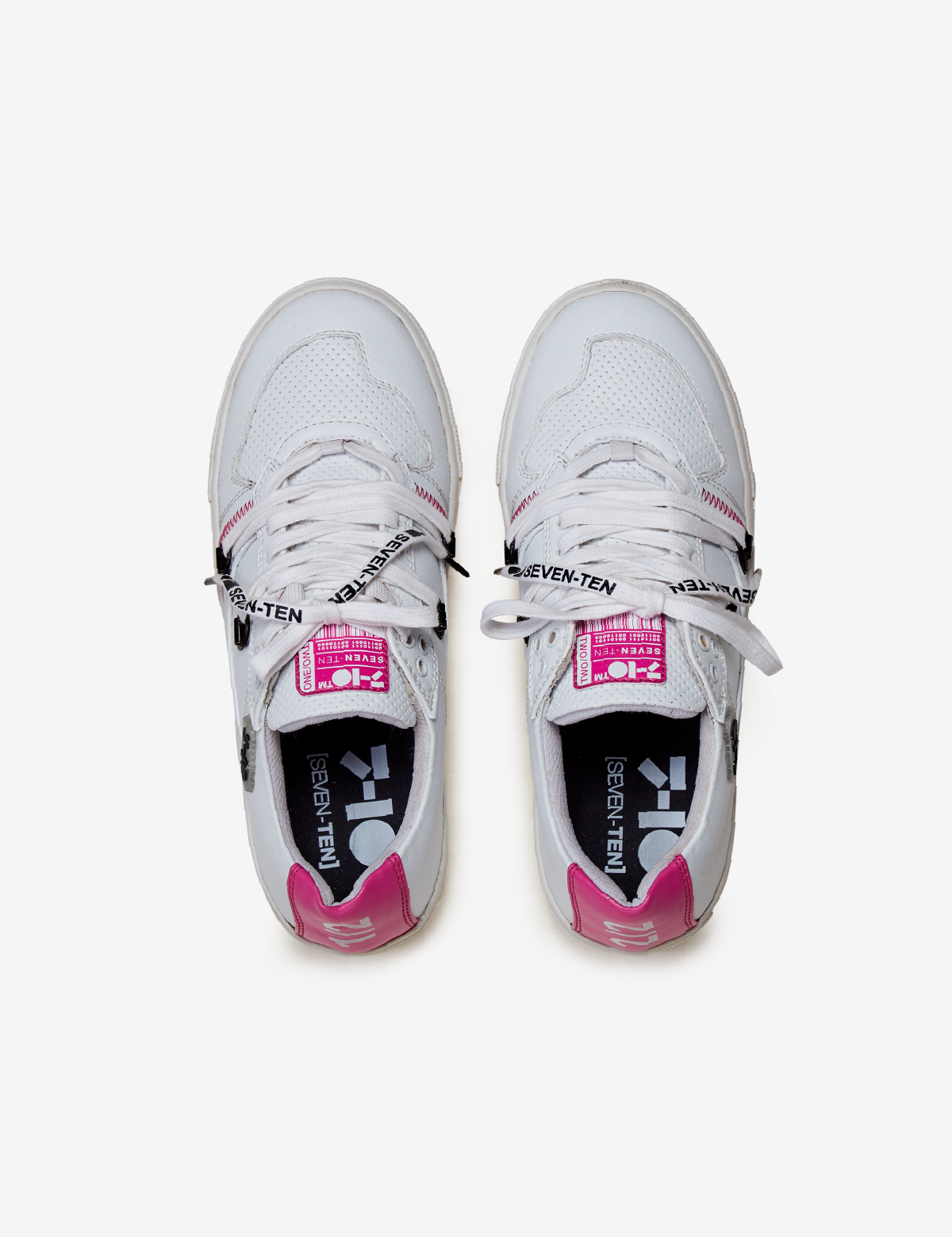 White Pink Graphic Low-Top Sneaker Women