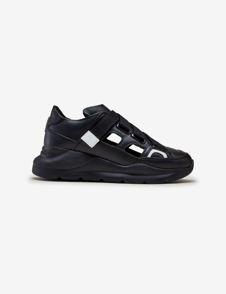 306 strappy black cutaway chunky sneaker