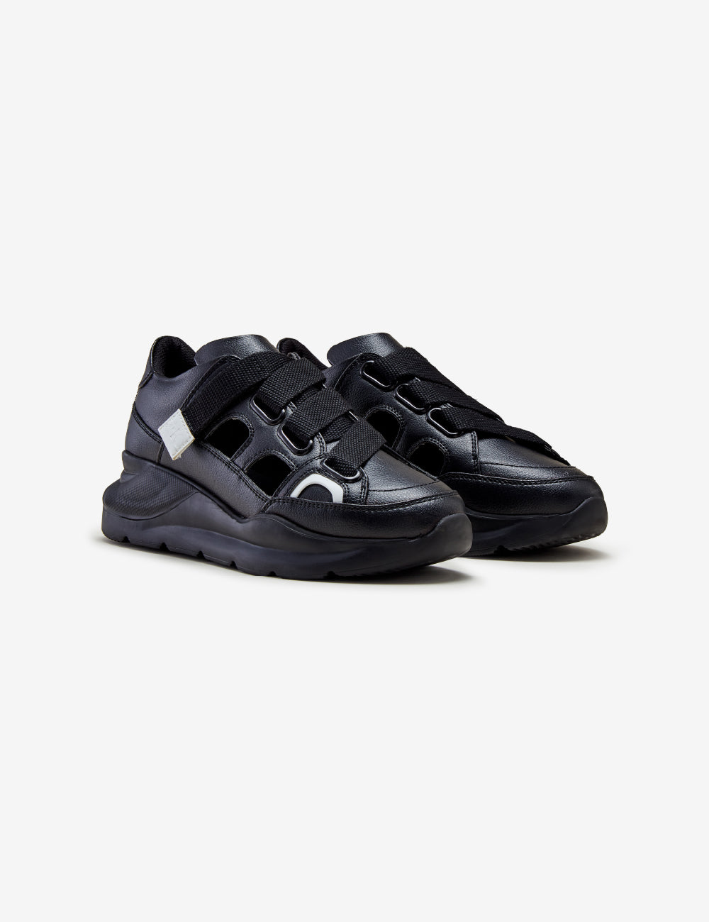 306 strappy black cutaway chunky sneaker