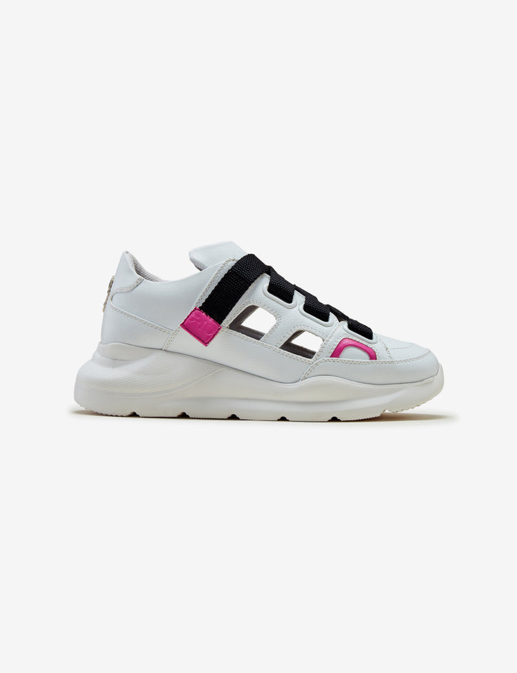 306 strappy white cutaway chunky sneaker