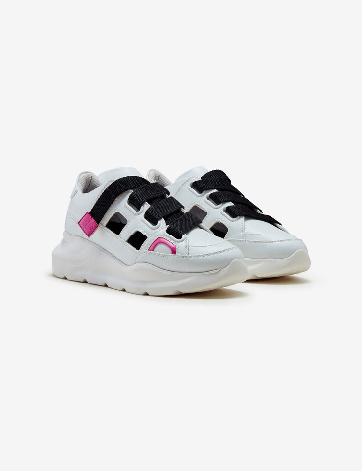 306 strappy white cutaway chunky sneaker