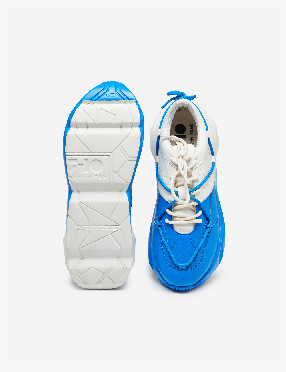 712 white blue spray chunky sneaker