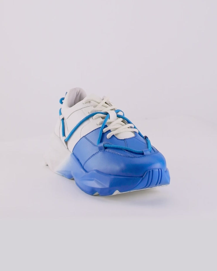 712 white blue spray chunky sneaker