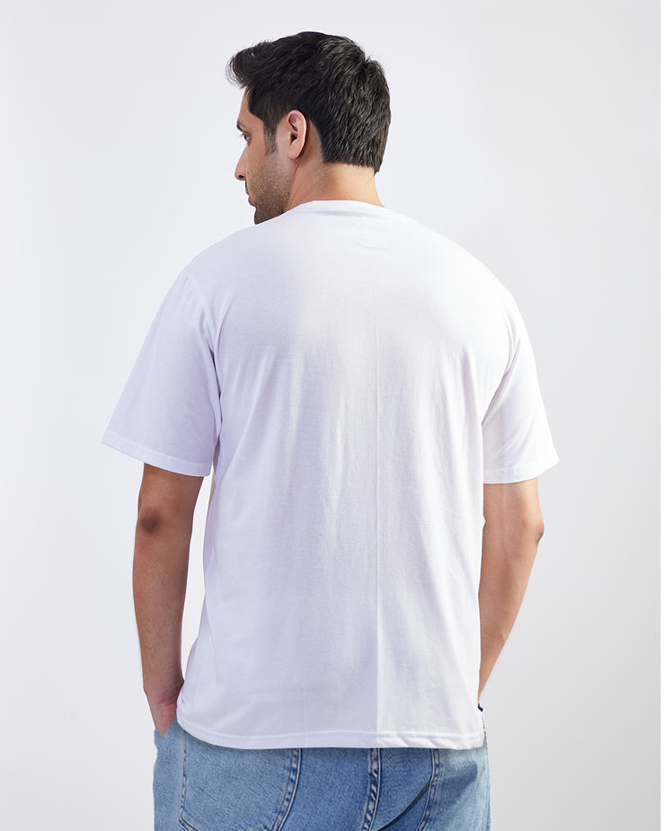 White Front Print Map Tee